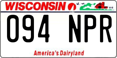 WI license plate 094NPR