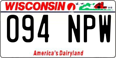 WI license plate 094NPW