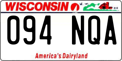 WI license plate 094NQA