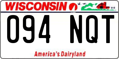 WI license plate 094NQT