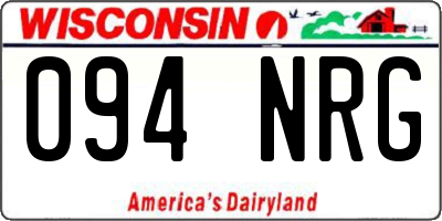 WI license plate 094NRG