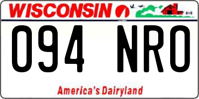 WI license plate 094NRO