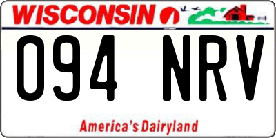 WI license plate 094NRV