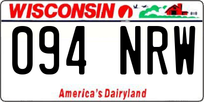 WI license plate 094NRW