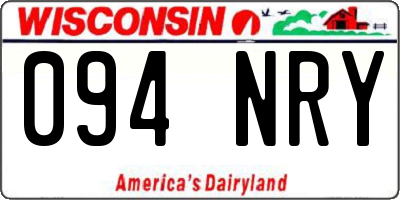 WI license plate 094NRY