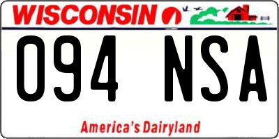 WI license plate 094NSA