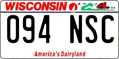 WI license plate 094NSC