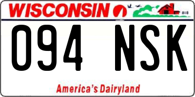 WI license plate 094NSK