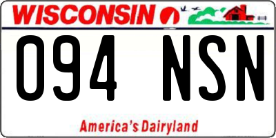 WI license plate 094NSN
