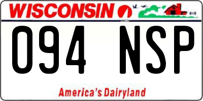 WI license plate 094NSP