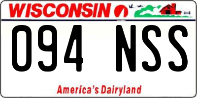 WI license plate 094NSS
