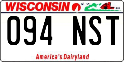 WI license plate 094NST