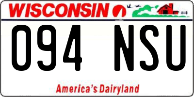 WI license plate 094NSU