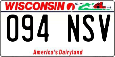 WI license plate 094NSV