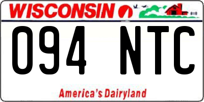 WI license plate 094NTC