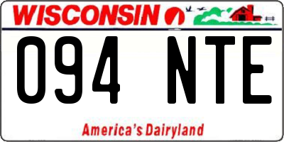 WI license plate 094NTE