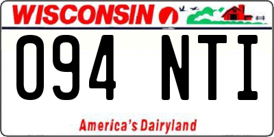 WI license plate 094NTI