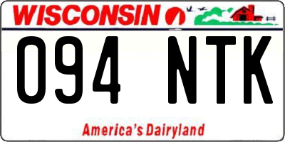WI license plate 094NTK