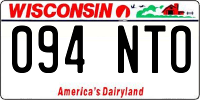 WI license plate 094NTO