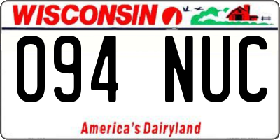 WI license plate 094NUC