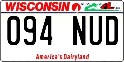 WI license plate 094NUD