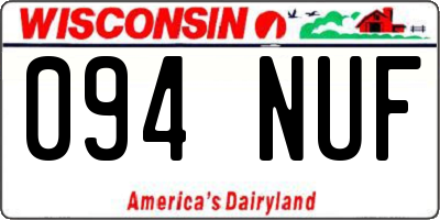WI license plate 094NUF