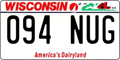 WI license plate 094NUG