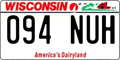 WI license plate 094NUH