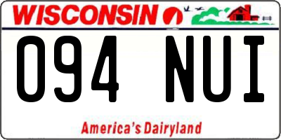 WI license plate 094NUI