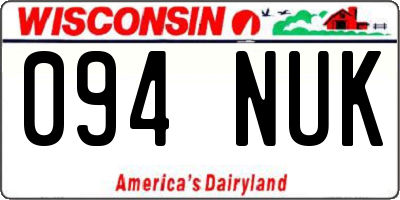 WI license plate 094NUK