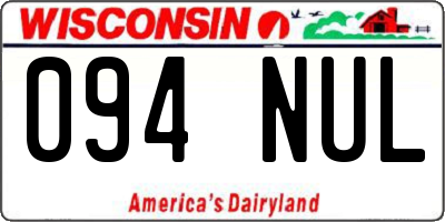 WI license plate 094NUL
