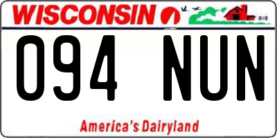 WI license plate 094NUN