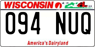 WI license plate 094NUQ