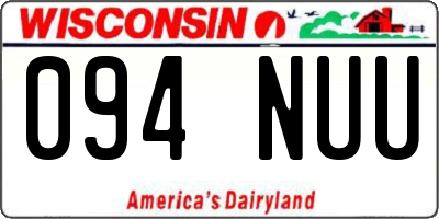 WI license plate 094NUU