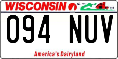 WI license plate 094NUV