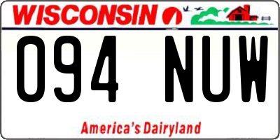 WI license plate 094NUW