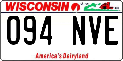 WI license plate 094NVE