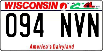 WI license plate 094NVN
