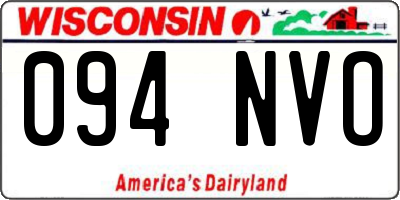 WI license plate 094NVO