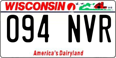 WI license plate 094NVR