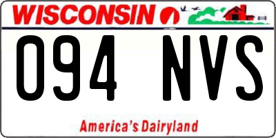 WI license plate 094NVS