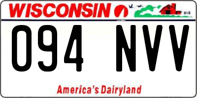 WI license plate 094NVV