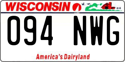 WI license plate 094NWG