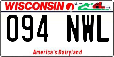 WI license plate 094NWL