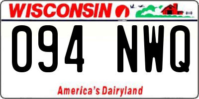 WI license plate 094NWQ