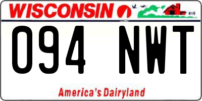 WI license plate 094NWT