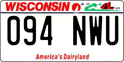 WI license plate 094NWU
