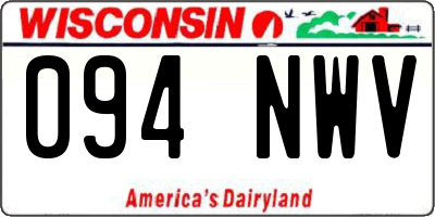 WI license plate 094NWV