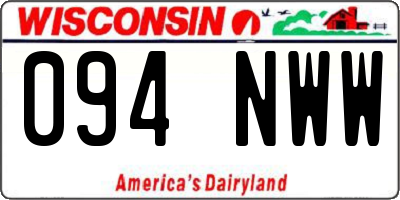 WI license plate 094NWW