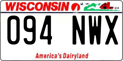 WI license plate 094NWX